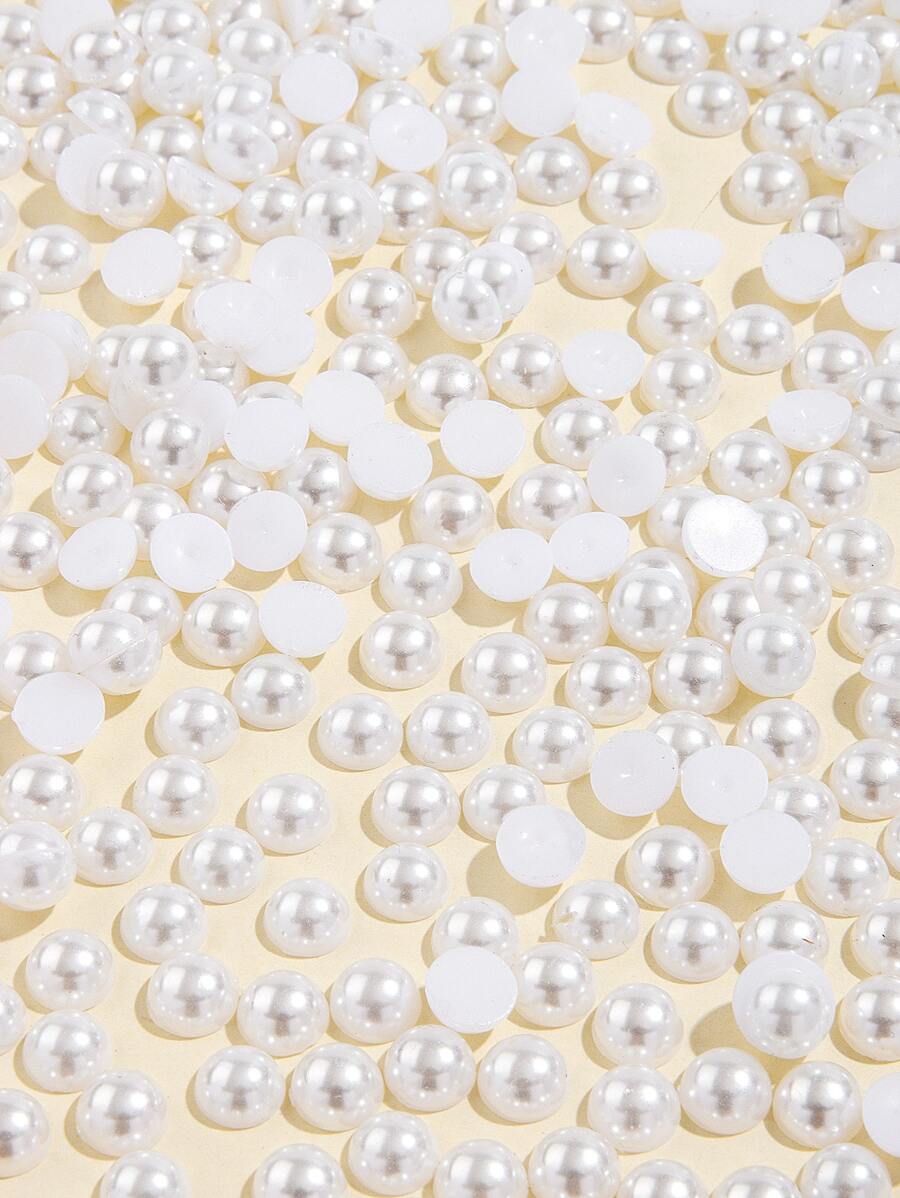 1pack Faux Pearl DIY Hair Accessory - White - View 1