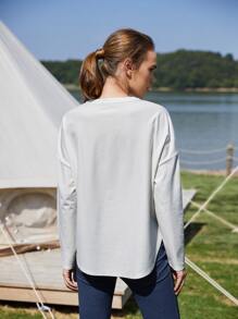 SHEIN Unity Camiseta de hombros caídos - Blanco - Ver 2