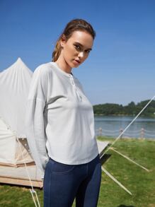 SHEIN Unity Camiseta de hombros caídos - Blanco - Ver 5