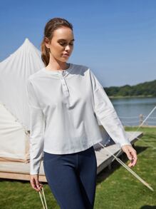 SHEIN Unity Camiseta de hombros caídos - Blanco - Ver 6