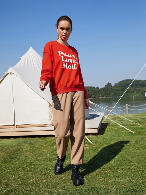 SHEIN EZwear Pullover de hombros caídos