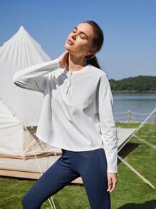 SHEIN Unity Camiseta de hombros caídos - Blanco - Ver 11