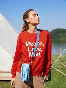 SHEIN EZwear Pullover de hombros caídos - Rojo - Ver 6