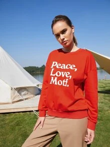 SHEIN EZwear Pullover de hombros caídos - Rojo - Ver 11