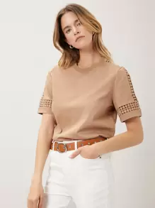 MOTF PREMIUM Camiseta con encaje - Albaricoque - Ver 1