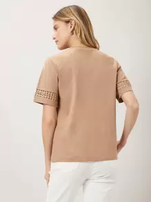 MOTF PREMIUM Camiseta con encaje - Albaricoque - Ver 2