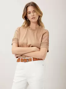 MOTF PREMIUM Camiseta con encaje - Albaricoque - Ver 3