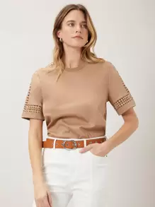 MOTF PREMIUM Camiseta con encaje - Albaricoque - Ver 10