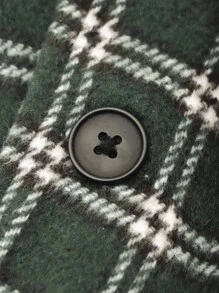 Manfinity Homme Men Plaid Lapel Collar Button Up Overcoat Without Jumper - Multicolor - View 4