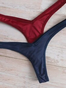 6 条装纯色性感丁字裤套装 - 彩色 - 查看 5