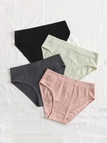 4件素色無縫內褲