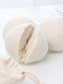 2pcs Solid Color Laundry Wool Dryer Ball, Reusable Clothing Drying Ball - White - View 4