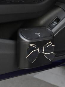 Thùng rác ô tô trang trí nơ - màu đen - Xem 2