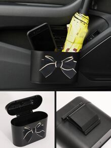 Thùng rác ô tô trang trí nơ - màu đen - Xem 5