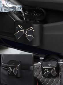 Thùng rác ô tô trang trí nơ - màu đen - Xem 7