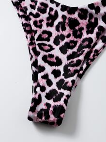 Conjunto De Bikini Con Lazo Lateral Cruzado De Leopardo Playa De Verano - Multicolor - Ver 4