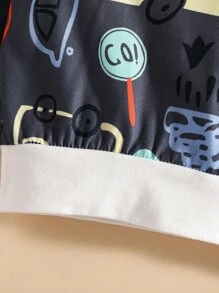 Đứa bé trai Ô tô/xe hơi & Cây in Áo chui đầu và quần thể thao - Màu xanh hải quân - Xem 8