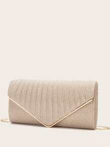 新款式婚禮/派對手提/肩背包，方形設計 - 金色 - 查看 6