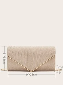 新款式婚禮/派對手提/肩背包，方形設計 - 金色 - 查看 7