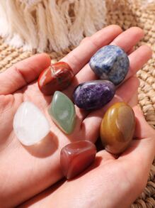 7 piezas de Objetos de decoración de piedra de colores simples, mejor regalo - Multicolor - Ver 1