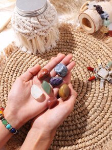 7 piezas de Objetos de decoración de piedra de colores simples, mejor regalo - Multicolor - Ver 6