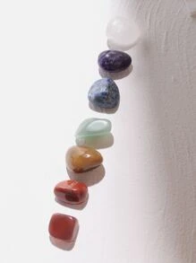 7 piezas de Objetos de decoración de piedra de colores simples, mejor regalo - Multicolor - Ver 3