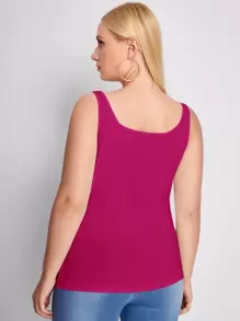 SHEIN Essnce Plus Form-Fitting Tank Top - Hot Pink - View 2