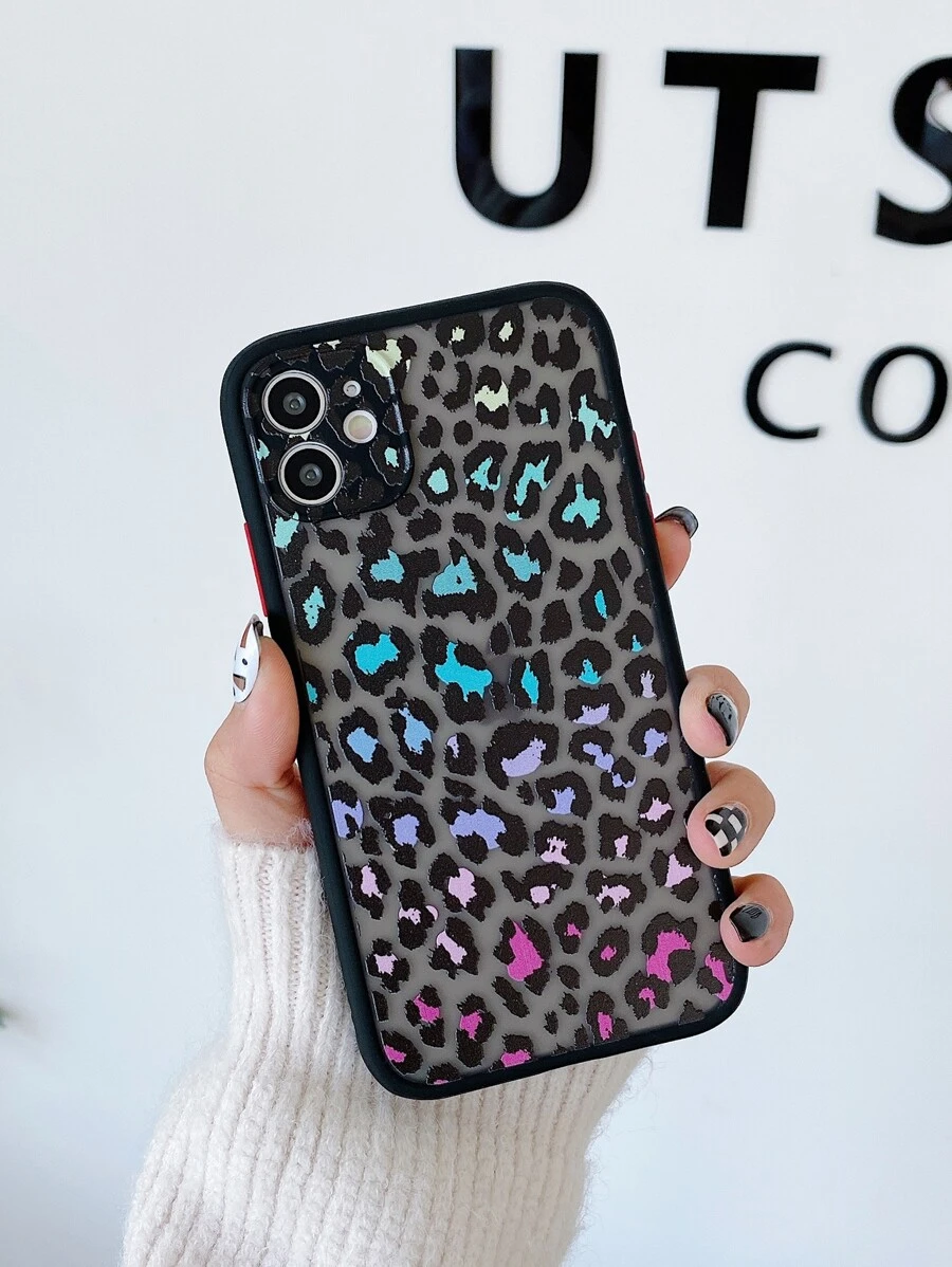 Leopard Phone Case - Black - View 1