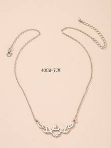 火焰愛心掛飾項鍊 - 銀色 - 查看 5