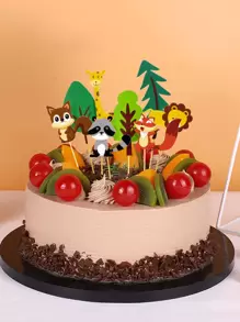 24pcs Animal Shaped Cake Topper - Multicolor - View 1