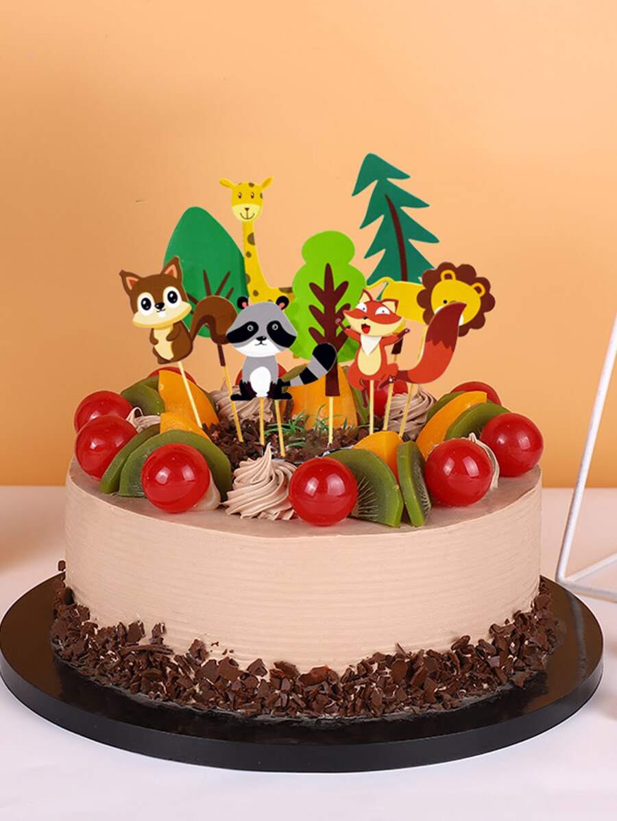 24pcs Animal Shaped Cake Topper - Multicolor - View 1