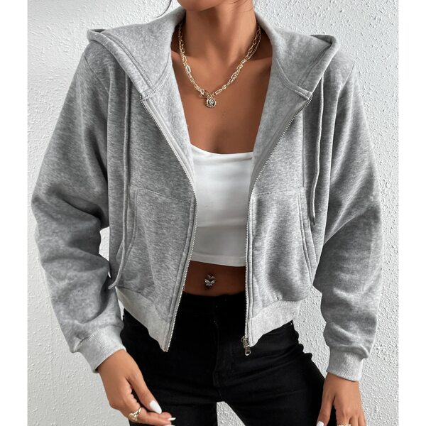 

Свитшот с капюшоном на молнии на кулиске, Серый