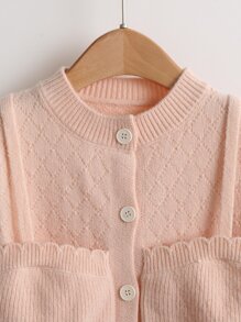 Toddler Girls Argyle Knit 2 In 1 Cardigan