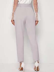 Chiquease Adjustable Belted Cropped Tailored Pants - Dusty Purple - View 2