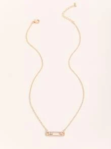 方晶鋯石幾何掛墜項鍊