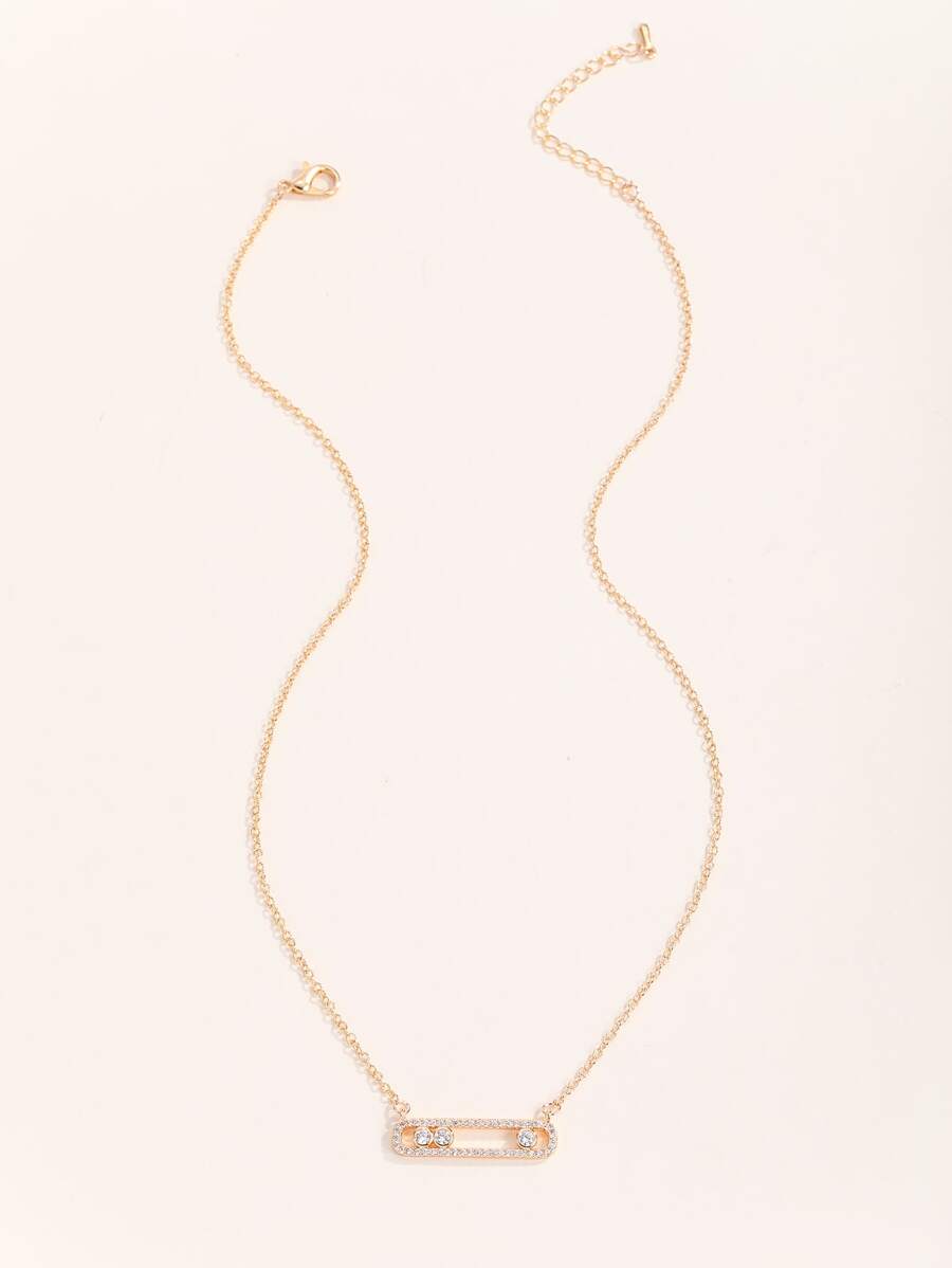 方晶鋯石幾何掛墜項鍊