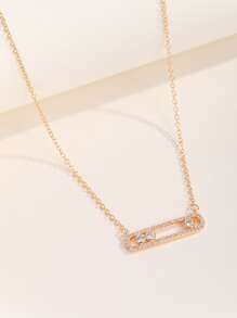 方晶鋯石幾何掛墜項鍊