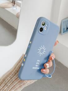 1入組 Tpu 邊緣彩色手機殼帶肩帶，相容於 Iphone 系列 Iphone 7 8 11 12 13 14 15 Pro Max Plus X Xr Xs Max Se2、Iphone 15、15 Pro、15 Plus、15 Pro Max 相容 iPhone15/15Plus/15Pro/ 15普羅麥克斯 - 霧霾藍 - 查看 2