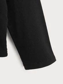 SHEIN Boys Reflective Expression Print Tee - Black - View 3