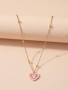 Zodiac Sign Heart Charm Necklace - Multicolor - View 2