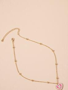 Zodiac Sign Heart Charm Necklace - Multicolor - View 3