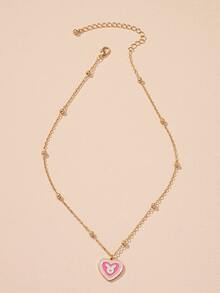 Zodiac Sign Heart Charm Necklace - Multicolor - View 4