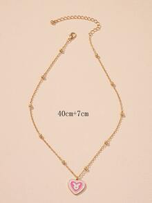 Zodiac Sign Heart Charm Necklace - Multicolor - View 5