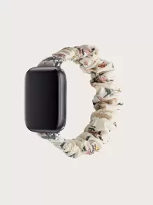 花卉圖案大腸髮圈設計錶帶適用於Apple Watch - 彩色 - 查看 1