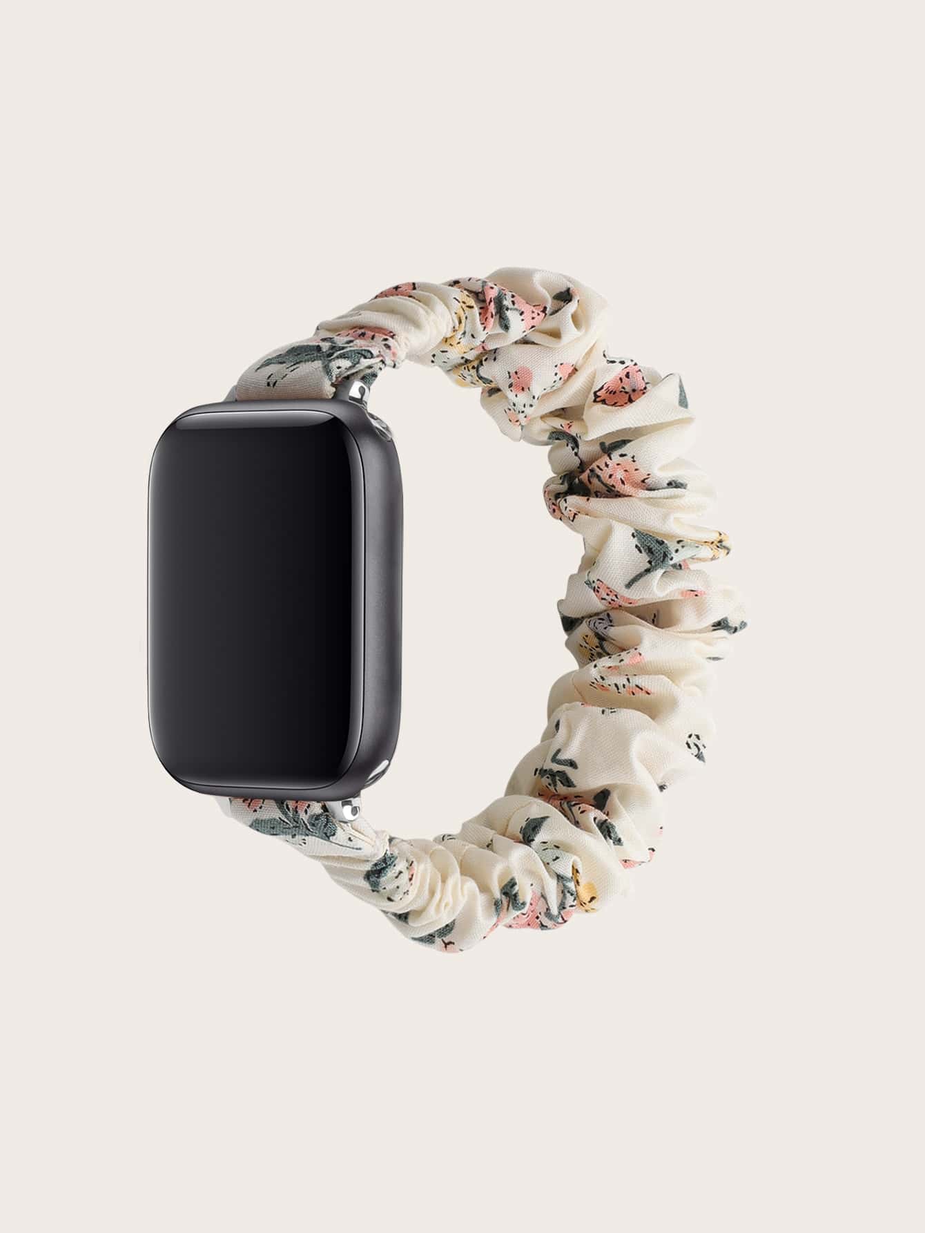 花卉圖案大腸髮圈設計錶帶適用於Apple Watch - 彩色 - 查看 1