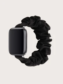 Dây đeo đồng hồ thiết kế Scrunchie chắc chắn Tương thích với Apple Watch - màu đen - Xem 1