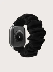 Dây đeo đồng hồ thiết kế Scrunchie chắc chắn Tương thích với Apple Watch - màu đen - Xem 2