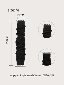 Dây đeo đồng hồ thiết kế Scrunchie chắc chắn Tương thích với Apple Watch - màu đen - Xem 3