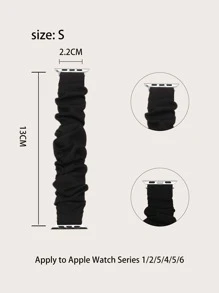 Dây đeo đồng hồ thiết kế Scrunchie chắc chắn Tương thích với Apple Watch - màu đen - Xem 4