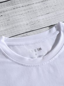 豹紋和心形印花T恤 - 白色 - 查看 3